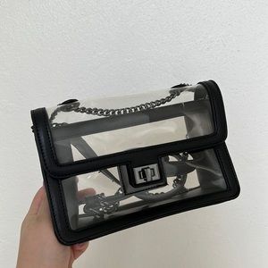 Clear & Black Crossbody Bag
